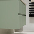 PLANETE BAIN - Meuble salle de bain strié 80 cm - Plan vasque céramique - Vert mat - A suspendre - Karaib 2 - vignette