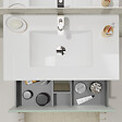 PLANETE BAIN - Meuble salle de bain 80 cm A poser - Plan vasque céramique - Vert mat - Karaib 2 - vignette