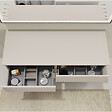 PLANETE BAIN - Meuble salle de bain strié 120 cm pour vasque à poser - Beige cachemire mat - A suspendre - Karaib 2 - vignette