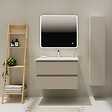 PLANETE BAIN - Meuble salle de bain 80 cm - Plan vasque céramique - Beige cachemire mat - A suspendre - Karaib 2 - vignette