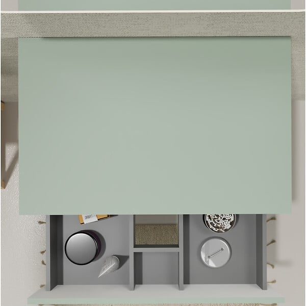 PLANETE BAIN - Meuble salle de bain 70 cm pour vasque à poser - Vert mat - A suspendre - Karaib 2 - large