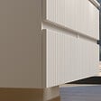 PLANETE BAIN - Meuble salle de bain strié 140 cm - Double vasque Solid surface - Blanc mat - A suspendre - Karaib 2 - vignette