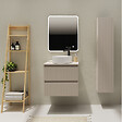 PLANETE BAIN - Meuble salle de bain strié 60 cm pour vasque à poser - Beige cachemire mat - A suspendre - Karaib 2 - vignette