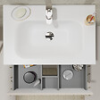 PLANETE BAIN - Meuble salle de bain strié 70 cm - Plan vasque Solid surface - Beige cachemire mat - A suspendre - Karaib 2 - vignette