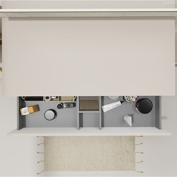 PLANETE BAIN - Meuble salle de bain 100 cm pour vasque à poser - Beige cachemire mat - A suspendre - Karaib 2 - large