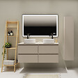 PLANETE BAIN - Meuble salle de bain 120 cm pour vasque à poser - Beige cachemire mat - A suspendre - Karaib 2 - vignette