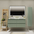 PLANETE BAIN - Meuble salle de bain strié 120 cm pour vasque à poser - Vert mat - A suspendre - Karaib 2 - vignette