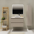 PLANETE BAIN - Meuble salle de bain strié 80 cm pour vasque à poser - Beige cachemire mat - A suspendre - Karaib 2 - vignette