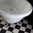 PLANETE BAIN - Baignoire ilot Charly blanche avec pieds patte d 'aigle chrome - vignette