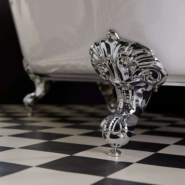 PLANETE BAIN - Baignoire ilot Charly blanche avec pieds patte d 'aigle chrome - large