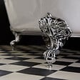 PLANETE BAIN - Baignoire ilot Charly blanche avec pieds patte d 'aigle chrome - vignette