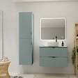 CERSANIT - Meuble salle de bain strié 80 cm pour vasque à poser - Vert fjord mat - à suspendre - Tirso - vignette