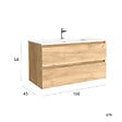 PLANETE BAIN - Meuble salle de bain - 100 cm - avec plan vasque - Effet chêne brut - A suspendre - KARAIB - vignette