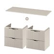 CERSANIT - Meuble salle de bain strié 120 cm pour vasque à poser - Beige cachemire mat - à suspendre - Tirso - vignette