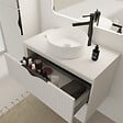 CERSANIT - Meuble salle de bain strié 80 cm pour vasque à poser - Blanc mat - à suspendre - Tirso - vignette