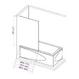 PLANETE BAIN - Pare-baignoire fixe 70 x 140 cm aluminium noir mat verre trempé 6 mm anti-calcaire - vignette