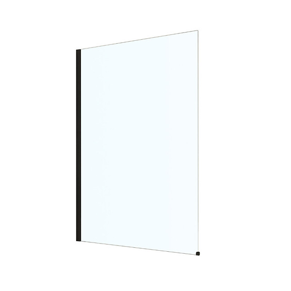 PLANETE BAIN - Pare-baignoire fixe 70 x 140 cm aluminium noir mat verre trempé 6 mm anti-calcaire - large