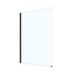 PLANETE BAIN - Pare-baignoire fixe 70 x 140 cm aluminium noir mat verre trempé 6 mm anti-calcaire - vignette