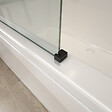 PLANETE BAIN - Pare-baignoire fixe 90 x 140 cm aluminium noir mat verre trempé 6 mm anti-calcaire - vignette