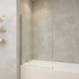 PLANETE BAIN - Pare-baignoire fixe 80 x 140 cm aluminium poli verre trempé 6 mm anti-calcaire - vignette