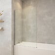PLANETE BAIN - Pare-baignoire fixe 90 x 140 cm aluminium poli verre trempé 6 mm anti-calcaire - vignette