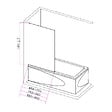 PLANETE BAIN - Pare-baignoire fixe 90 x 140 cm aluminium poli verre trempé 6 mm anti-calcaire - vignette