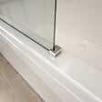 PLANETE BAIN - Pare-baignoire fixe 90 x 140 cm aluminium poli verre trempé 6 mm anti-calcaire - vignette
