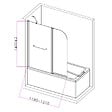 PLANETE BAIN - Pare-baignoire fixe avec volet pivotant design 120 x 140 cm aluminium poli verre 6 mm anticalcaire - vignette