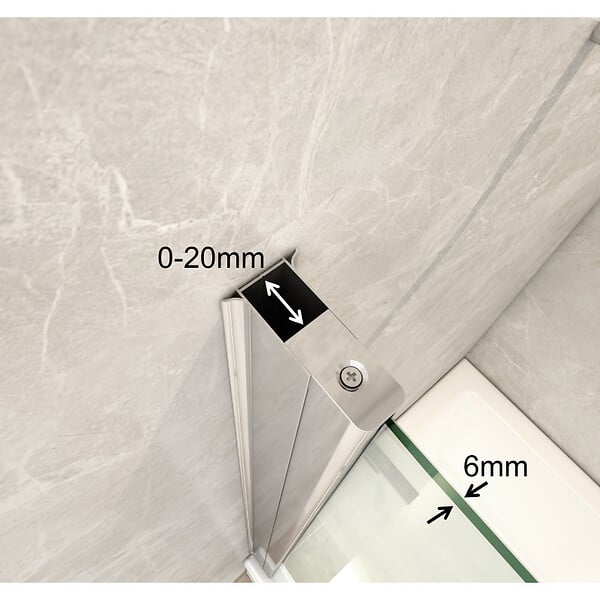 PLANETE BAIN - Pare-baignoire fixe avec volet pivotant design 120 x 140 cm aluminium poli verre 6 mm anticalcaire - large