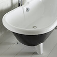 PLANETE BAIN - Baignoire îlot rétro charly noire et blanche avec pieds moderne conique blanc - vignette