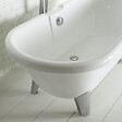 PLANETE BAIN - Baignoire îlot Charly blanche rétro + pieds conique chrome - vignette
