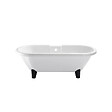 PLANETE BAIN - Baignoire îlot Charly blanche rétro + pieds conique noir - vignette