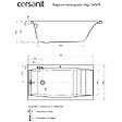 CERSANIT - Baignoire rectangulaire gain de place 140x75 cm VIRGO encastrable en acrylique + tablier central - vignette