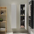 PLANETE BAIN - Meuble colonne salle de bain strié 140 cm suspendu - Blanc mat - Karaib 2 - vignette