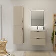 CERSANIT - Meuble colonne de salle de bain strié H 160 cm beige cachemire mat à suspendre - Tirso - vignette