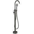 PLANETE BAIN - Mitigeur bain douche sur pied en inox brossé gun metal pour baignoire ilot - Alois - vignette