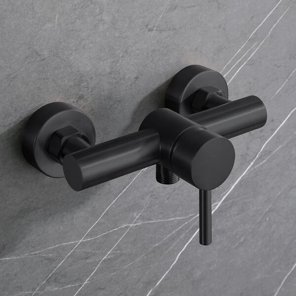 PLANETE BAIN - Mitigeur de douche mécanique inox noir mat - Alois - large