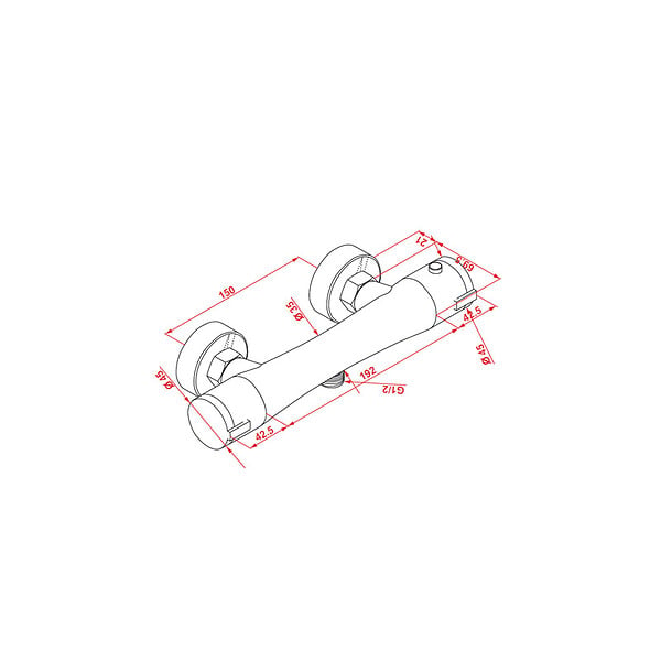 PLANETE BAIN - Mitigeur douche thermostatique chromé Crafter - large