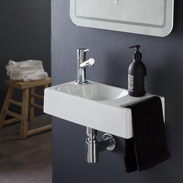 PLANETE BAIN - Lave mains suspendu avec porte serviette Dallas - large