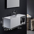 PLANETE BAIN - Lave-mains en solid surface Arezzo 54x20 cm avec espace de rangement - vignette