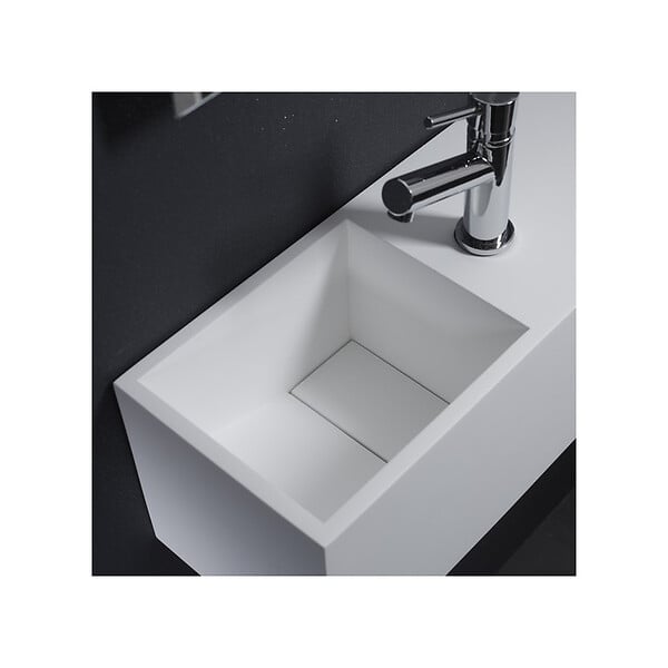 PLANETE BAIN - Lave-mains en solid surface Arezzo 54x20 cm avec espace de rangement - large