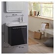 PLANETE BAIN - Lave mains anthracite brillant pour wc avec robinet eau froide à droite - vignette