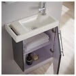PLANETE BAIN - Lave mains anthracite brillant pour wc avec robinet eau froide à droite - vignette