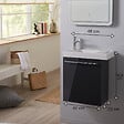 PLANETE BAIN - Pack lave-mains gris anthracite + Lave-mains en céramique + mitigeur - vignette