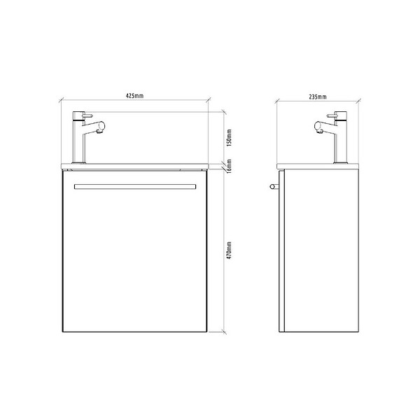PLANETE BAIN - Pack lave mains Hamac Oak bordolino + Lave mains noir + mitigeur eau chaude - large