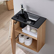 PLANETE BAIN - Pack lave mains Hamac Oak bordolino + Lave mains noir + mitigeur eau chaude - vignette