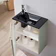 PLANETE BAIN - Pack lave-mains Vert avec lave-mains extra fin noir- Robinetterie Eau froide à gauche - L.42.5 X H. 48.6 cm - Hanos - vignette