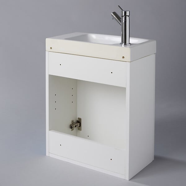 PLANETE BAIN - Pack lave-mains Blanc brillant - Robinetterie Eau froide à gauche - L.42.5 X H.52.5 cm - Hamac 2 - large