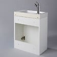 PLANETE BAIN - Pack lave-mains Blanc brillant - Robinetterie Eau froide à gauche - L.42.5 X H.52.5 cm - Hamac 2 - vignette