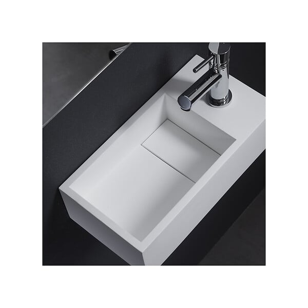 PLANETE BAIN - Lave-mains gain de place en solid surface Sacramento 35x18 cm - large